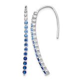 10k White Gold Diamond and Sapphire Earrings