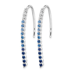 10k White Gold Diamond and Sapphire Earrings