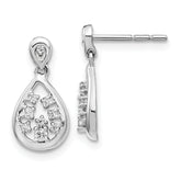 14k White Gold 1/6 carat Lab Grown Diamond VS/SI+ G+ Complete Dangle Teardrop Post Earrings