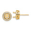 14k 1/2 carat Certified Lab Grown Diamond VS/SI+ G+ Semi Mount Round Halo Post Earrings