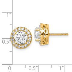 14k 2 1/2 carat Certified Lab Grown Diamond VS/SI+ G+ Complete Round Halo Post Earrings