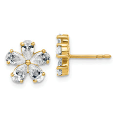14k 1 3/4 carat Lab Grown Diamond VS+ F+ Complete Flower Post Earrings