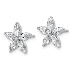 14k White Gold 2 carat Lab Grown Diamond VS+ F+ Complete Star Post Earrings