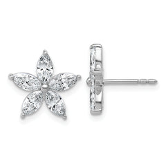 14k White Gold 2 carat Lab Grown Diamond VS+ F+ Complete Star Post Earrings