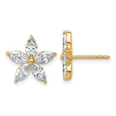 14k 2 carat Lab Grown Diamond VS+ F+ Complete Star Post Earrings