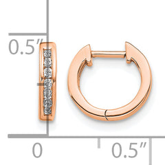 14k Rose Gold 1/8 carat Lab Grown Diamond VS/SI+ G+ Complete Hinged Hoop Earrings