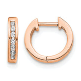 14k Rose Gold 1/8 carat Lab Grown Diamond VS/SI+ G+ Complete Hinged Hoop Earrings