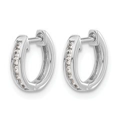 14k White Gold 1/8 carat Lab Grown Diamond VS/SI+ G+ Complete Hinged Hoop Earrings