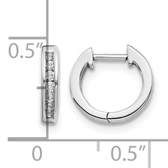 14k White Gold 1/8 carat Lab Grown Diamond VS/SI+ G+ Complete Hinged Hoop Earrings