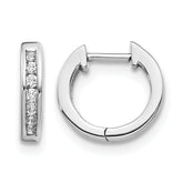 14k White Gold 1/8 carat Lab Grown Diamond VS/SI+ G+ Complete Hinged Hoop Earrings