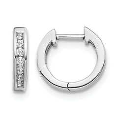 14k White Gold 1/8 carat Lab Grown Diamond VS/SI+ G+ Complete Hinged Hoop Earrings
