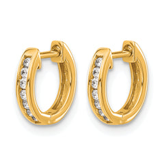 14k 1/8 carat Lab Grown Diamond VS/SI+ G+ Complete Hinged Hoop Earrings