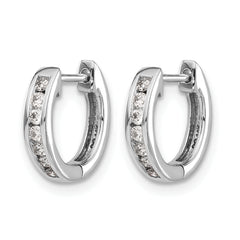 10k White Gold Diamond Hinged Hoop Earrings