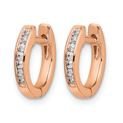 14k Rose Gold 1/8 carat Lab Grown Diamond VS/SI+ G+ Complete Hinged Hoop Earrings