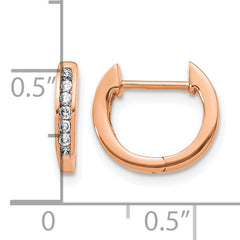14k Rose Gold 1/8 carat Lab Grown Diamond VS/SI+ G+ Complete Hinged Hoop Earrings