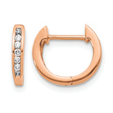 14k Rose Gold 1/8 carat Lab Grown Diamond VS/SI+ G+ Complete Hinged Hoop Earrings