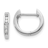 14k White Gold 1/8 carat Lab Grown Diamond VS/SI+ G+ Complete Hinged Hoop Earrings