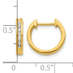 10k Diamond Hinged Hoop Earrings