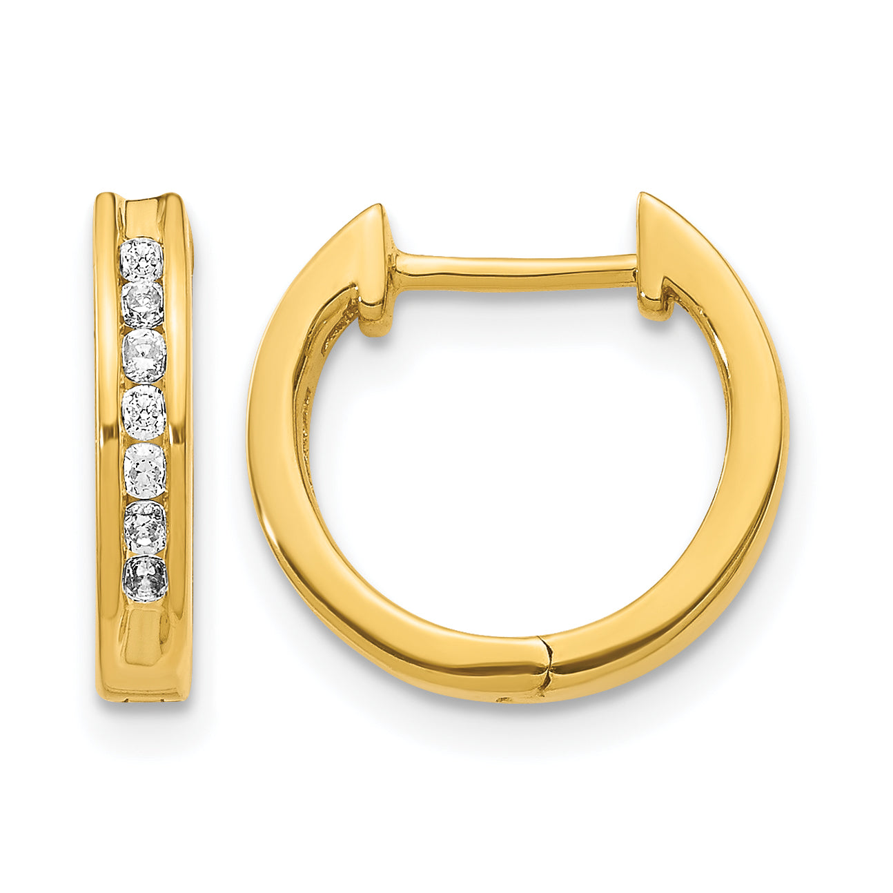 10k Diamond Hinged Hoop Earrings