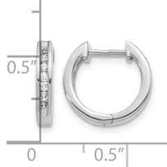 10k White Gold Diamond Hinged Hoop Earrings