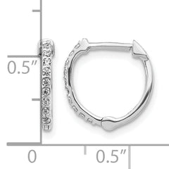 10k White Gold Diamond Hoop Earrings