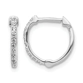 10k White Gold Diamond Hoop Earrings