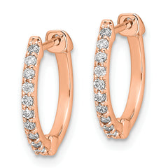 14k Rose Gold 1/5 carat Lab Grown Diamond VS/SI+ G+ Complete Hinged Hoop Earrings