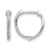 14k White Gold 1/5 carat Lab Grown Diamond VS/SI+ G+ Complete Hinged Hoop Earrings