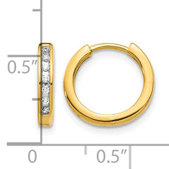 10k Diamond Hinged Hoop Earrings