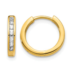 10k Diamond Hinged Hoop Earrings