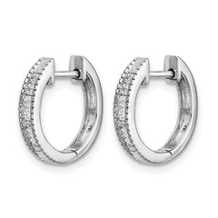 10k White Gold Diamond Hinged Hoop Earrings