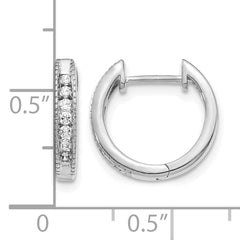 10k White Gold Diamond Hinged Hoop Earrings