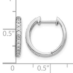10k White Gold Diamond Complete Hinged Hoop Earrings