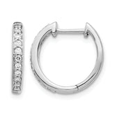 10k White Gold Diamond Complete Hinged Hoop Earrings