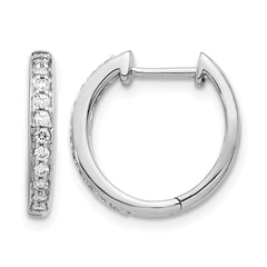 10k White Gold Diamond Complete Hinged Hoop Earrings
