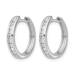 10k White Gold Diamond Hinged Hoop Earrings