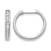 14k White Gold 3/8 carat Lab Grown Diamond VS/SI+ G+ Complete Hinged Hoop Earrings