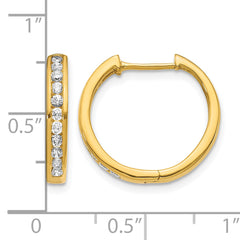14k 3/8 carat Lab Grown Diamond VS/SI+ G+ Complete Hinged Hoop Earrings