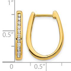 10k Diamond Oval Hinged Hoop Earrings