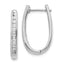 10k White Gold Diamond Oval Hinged Hoop Earrings