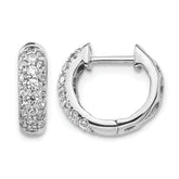 10k White Gold Diamond Hinged Hoop Earrings