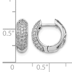 10k White Gold Diamond Hinged Hoop Earrings