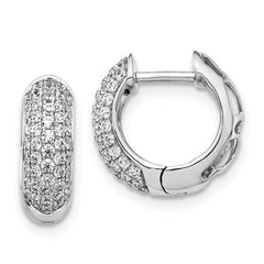 14k White Gold 3/4 carat Lab Grown Diamond VS/SI+ G+ Complete Hinged Hoop Earrings