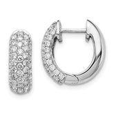 14k White Gold 1 1/5 carat Lab Grown Diamond VS/SI+ G+ Complete Hinged Hoop Earrings