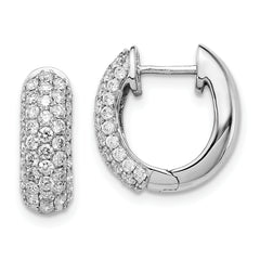 14k White Gold 1 1/5 carat Lab Grown Diamond VS/SI+ G+ Complete Hinged Hoop Earrings