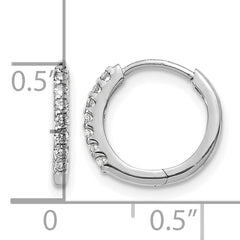 10k White Gold Diamond Hinged Hoop Earrings