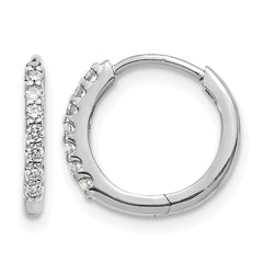10k White Gold Diamond Hinged Hoop Earrings