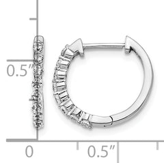10k White Gold Diamond Hinged Hoop Earrings