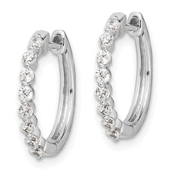 14k White Gold 1/3 carat Lab Grown Diamond VS/SI+ G+ Complete Hinged Hoop Earrings