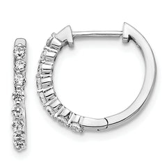 10k White Gold 1/3 carat Lab Grown Diamond VS/SI+ G+ Complete Hinged Hoop Earrings